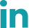 LinkedIn logo with blue color and lowercase letters.